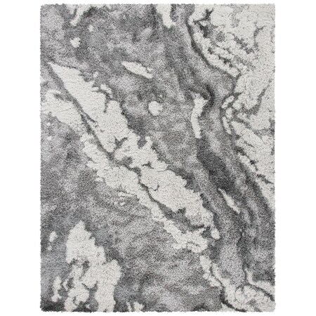 Safavieh 2 x 3 ft. Horizon Shag 800 Power Loomed Rectangle Area Rug; Grey & Ivory HZN890F-2